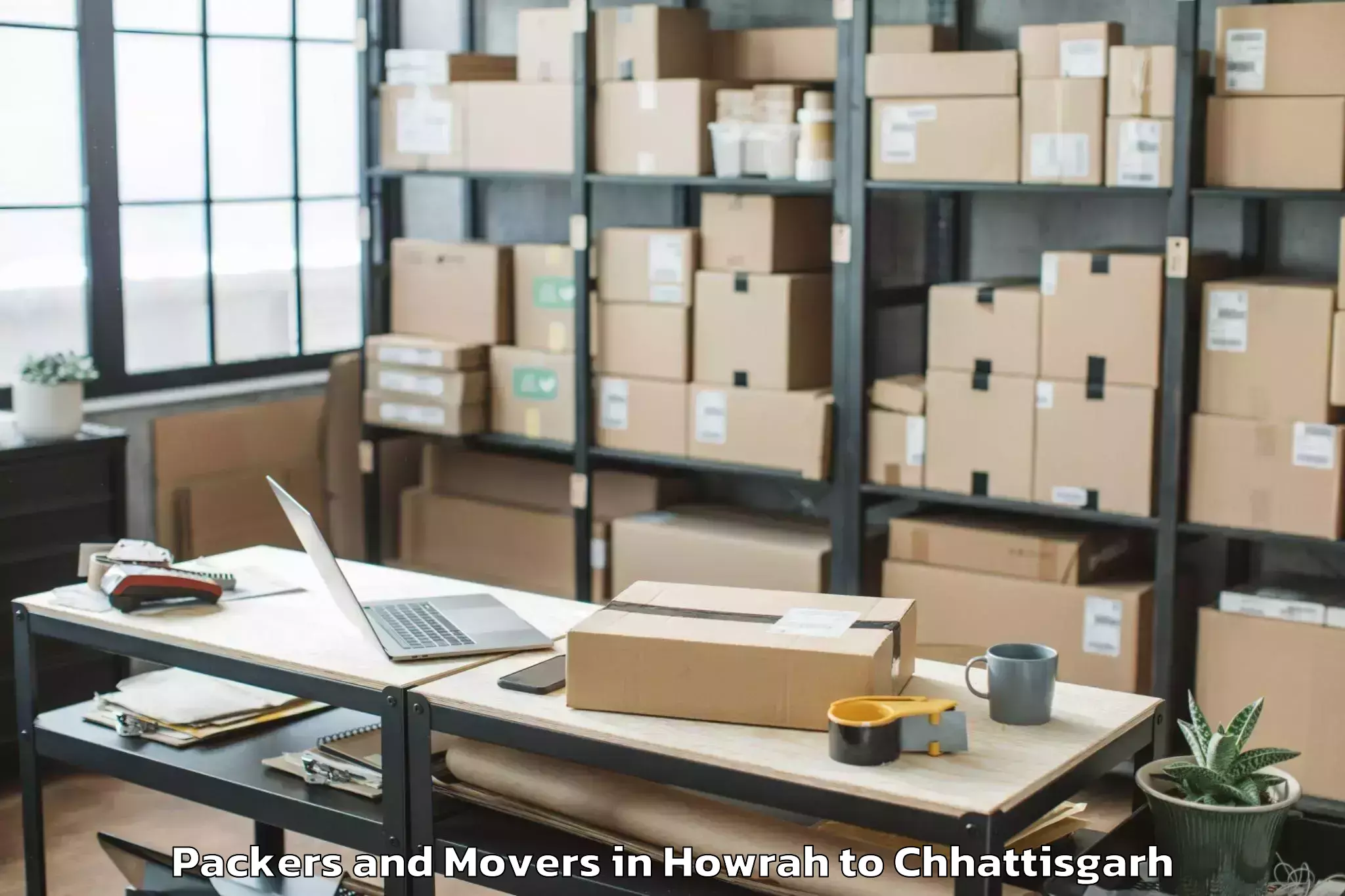 Reliable Howrah to Bhopalpattnam Packers And Movers